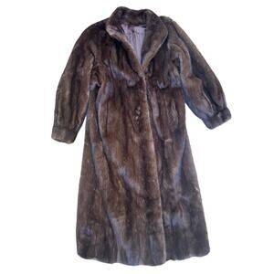Brown Mink Coat Size Small Vintage Excellent Condition Full Length 1960's